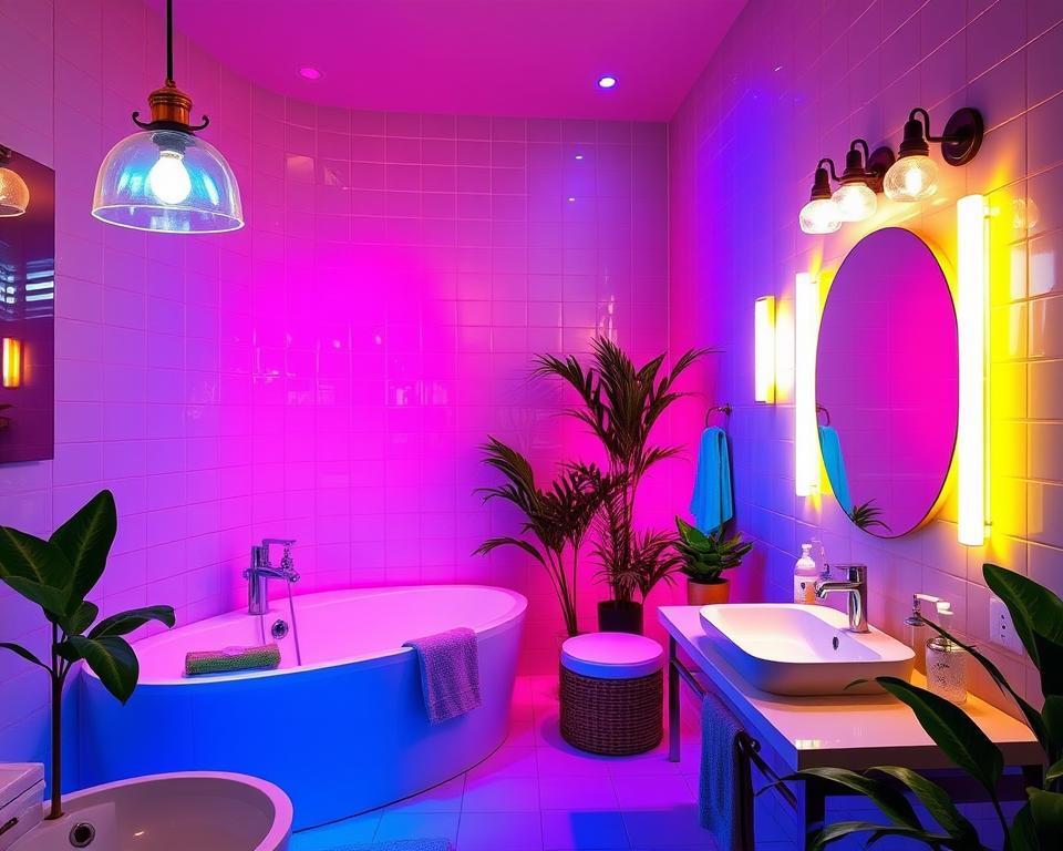 colorful bathroom lighting ideas