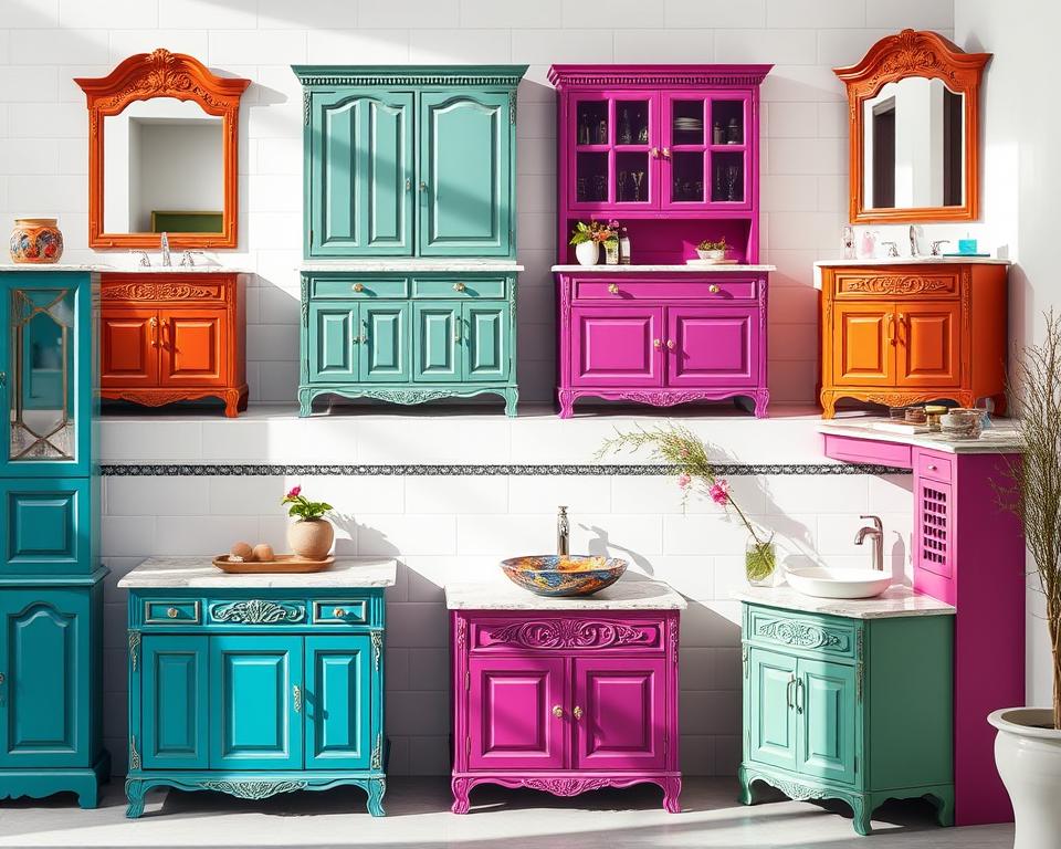 colorful bathroom vanities