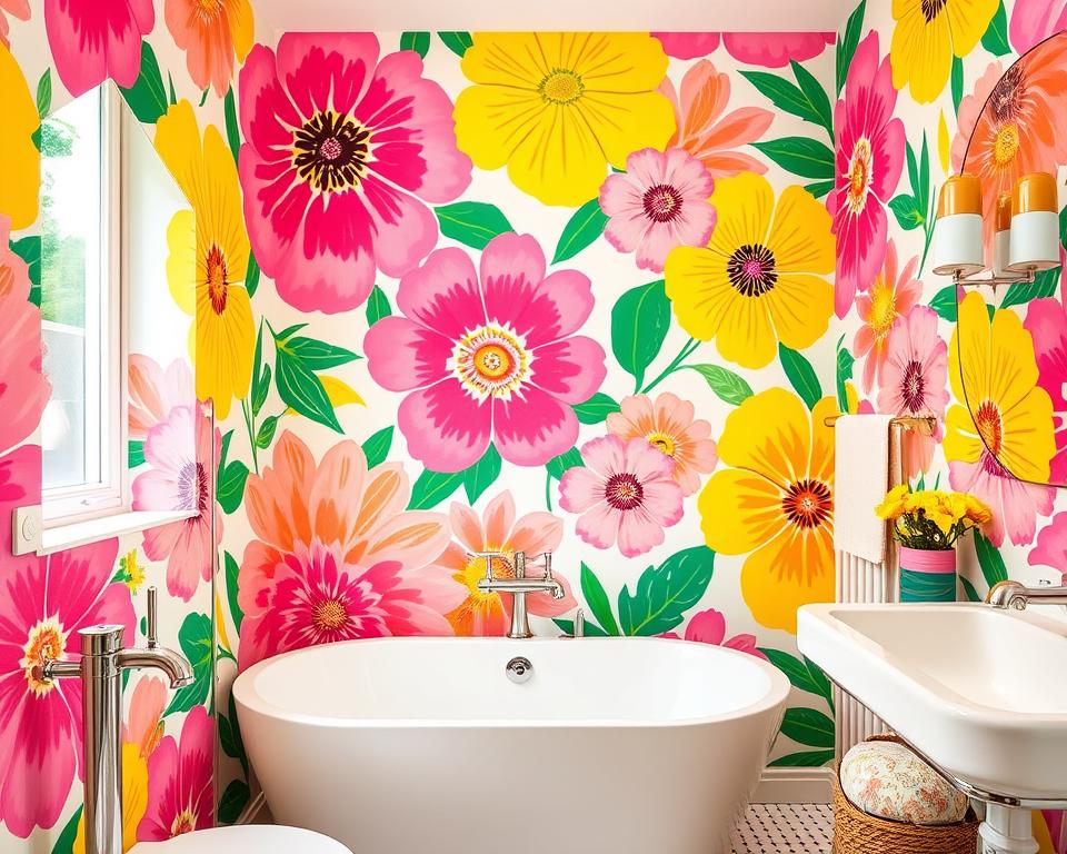 colorful bathroom wallpaper ideas