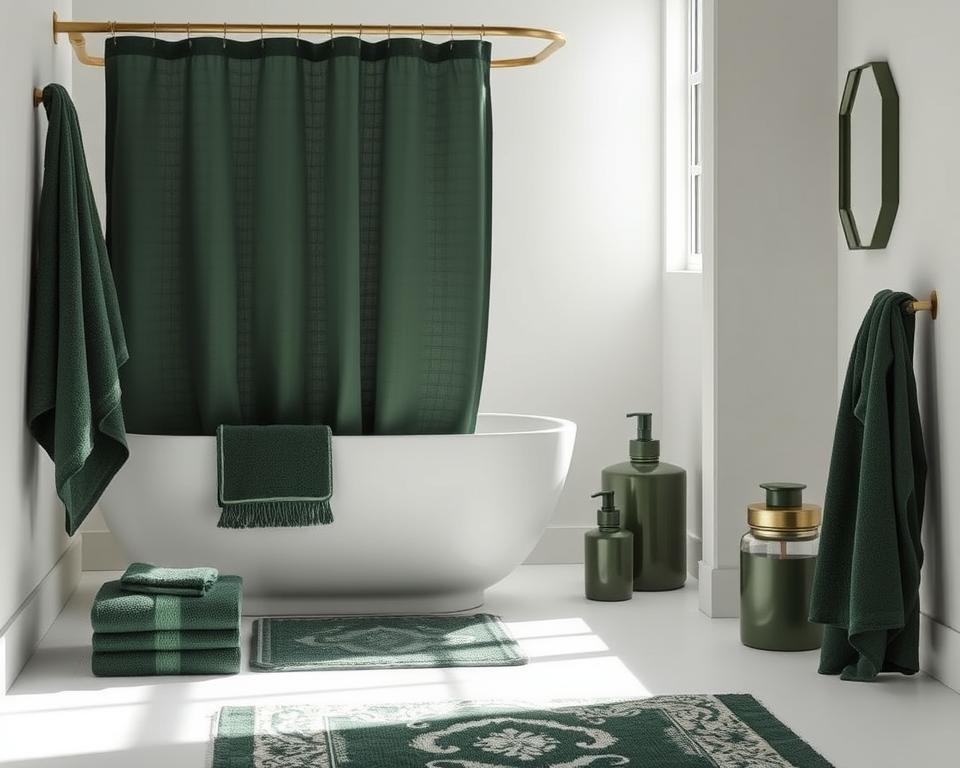 dark green bathroom accessories