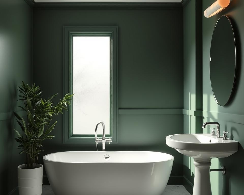 dark green bathroom paint