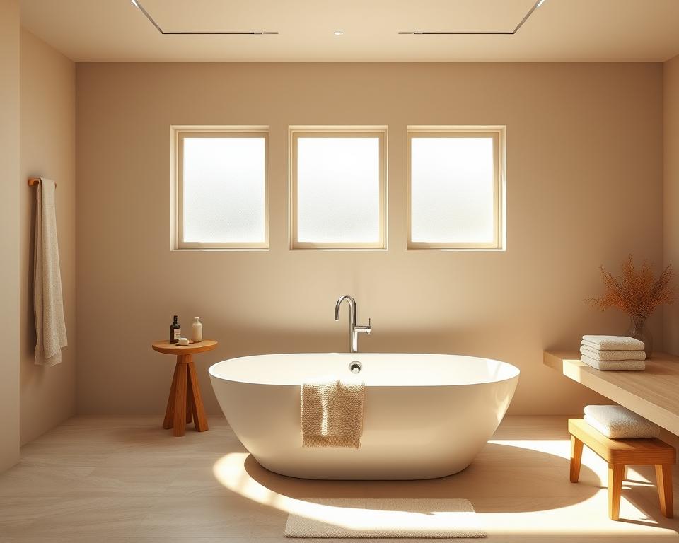 minimalist beige bathroom